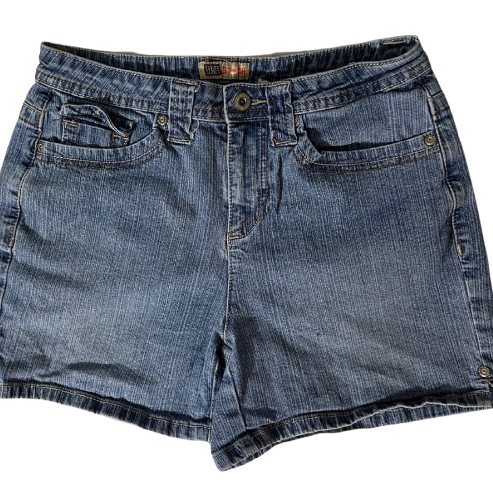 Faded Glory Stretch Blue Denim Jean Shorts Cotton Blend Women’s Size 4